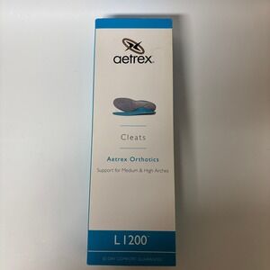Aetrex L1200 Cleats Orthotics Insoles Blue Gray Mens 6 Womens 7 Baseball Soccer